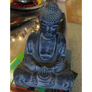 Dark Fibre Resin Sitting Buddha